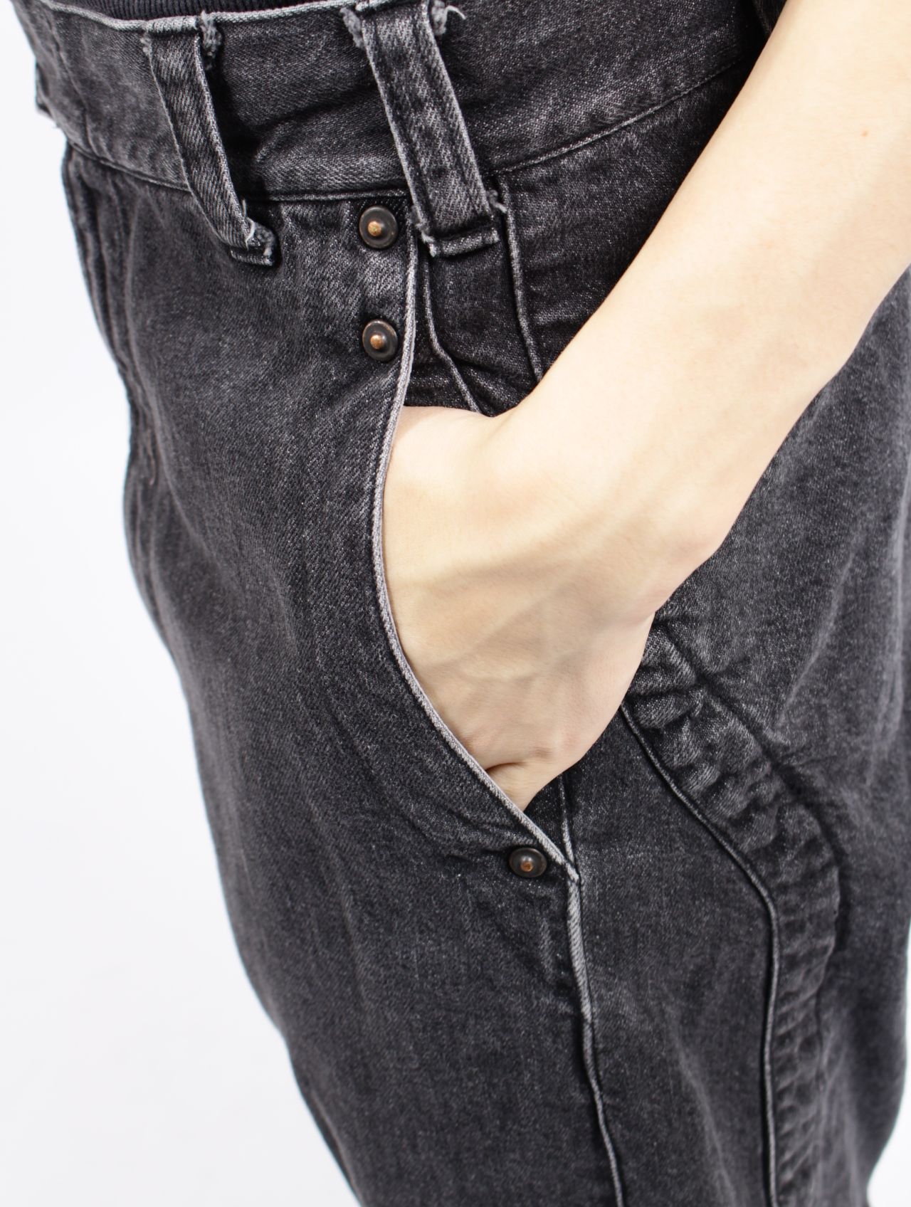 【25SS】ウォッシュ デニム パンツ / BANYONGJIU PANTS / ウォッシュブラック