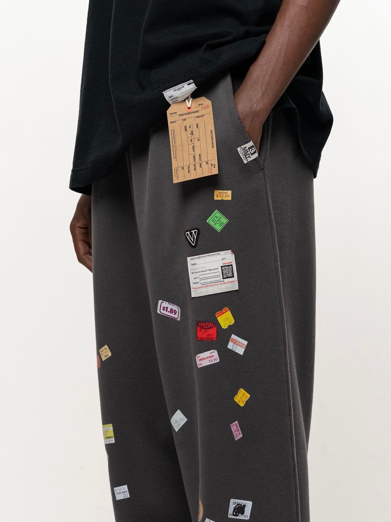 【26AW】 プライス ステッカー スウェット パンツ / PRICE STICKER SWEAT PANTS / ブラック (A17PT552)
