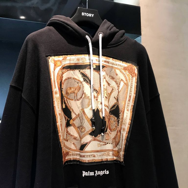 高級感溢れる【Palm Angels】19AWスカーフパッチフーディ