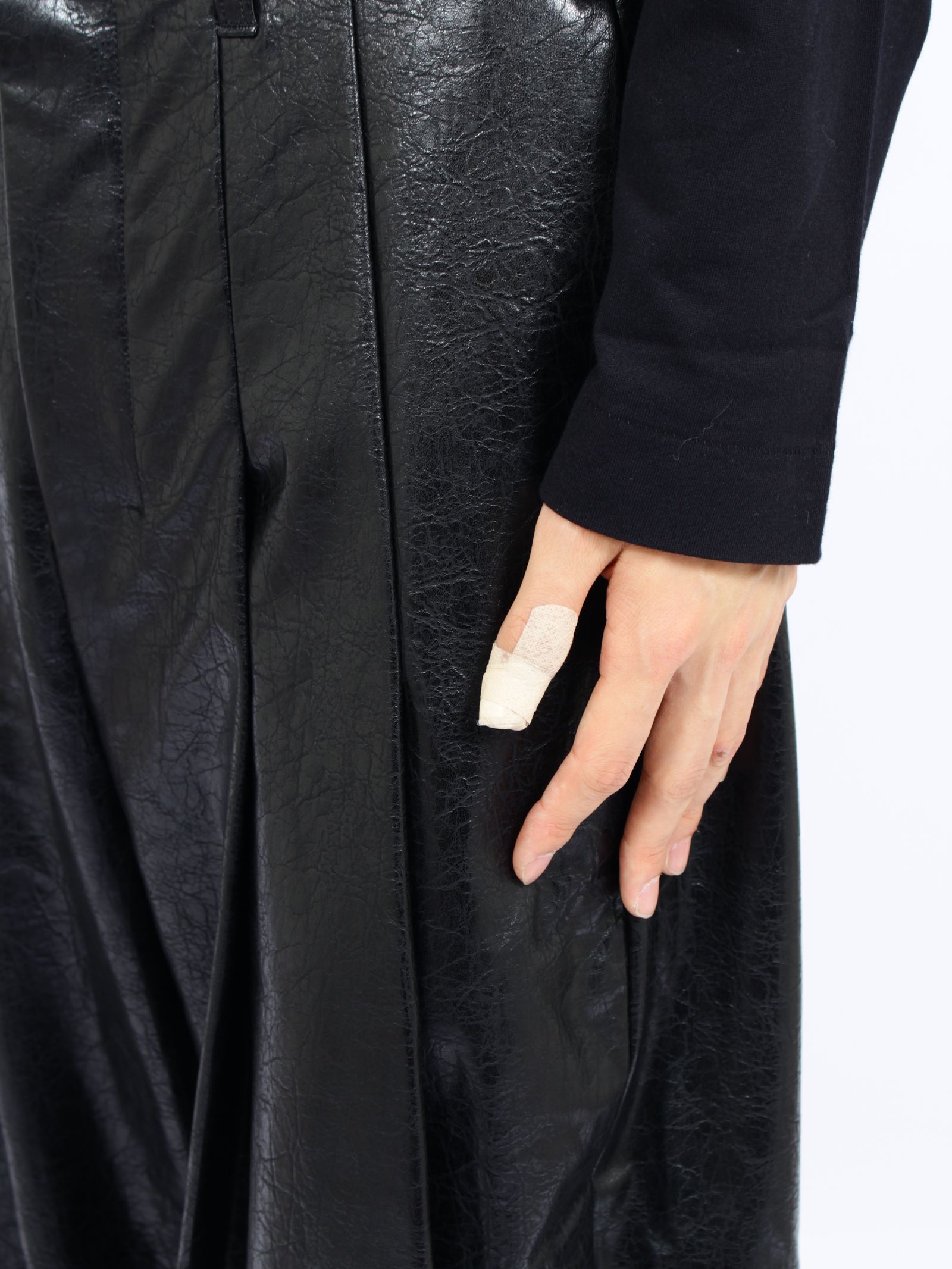 【定番】ディアー バギーパンツ シンセティックレザー synthetic leather / DEAR, BAGGY / ブラック