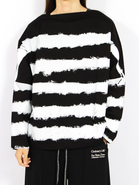 【26AW】ピクチャレスク バスク ペインティング Tシャツ / PICTURESQUE BASQUE PAINTING(ROOM GARDENER) / ホワイト×ブラック