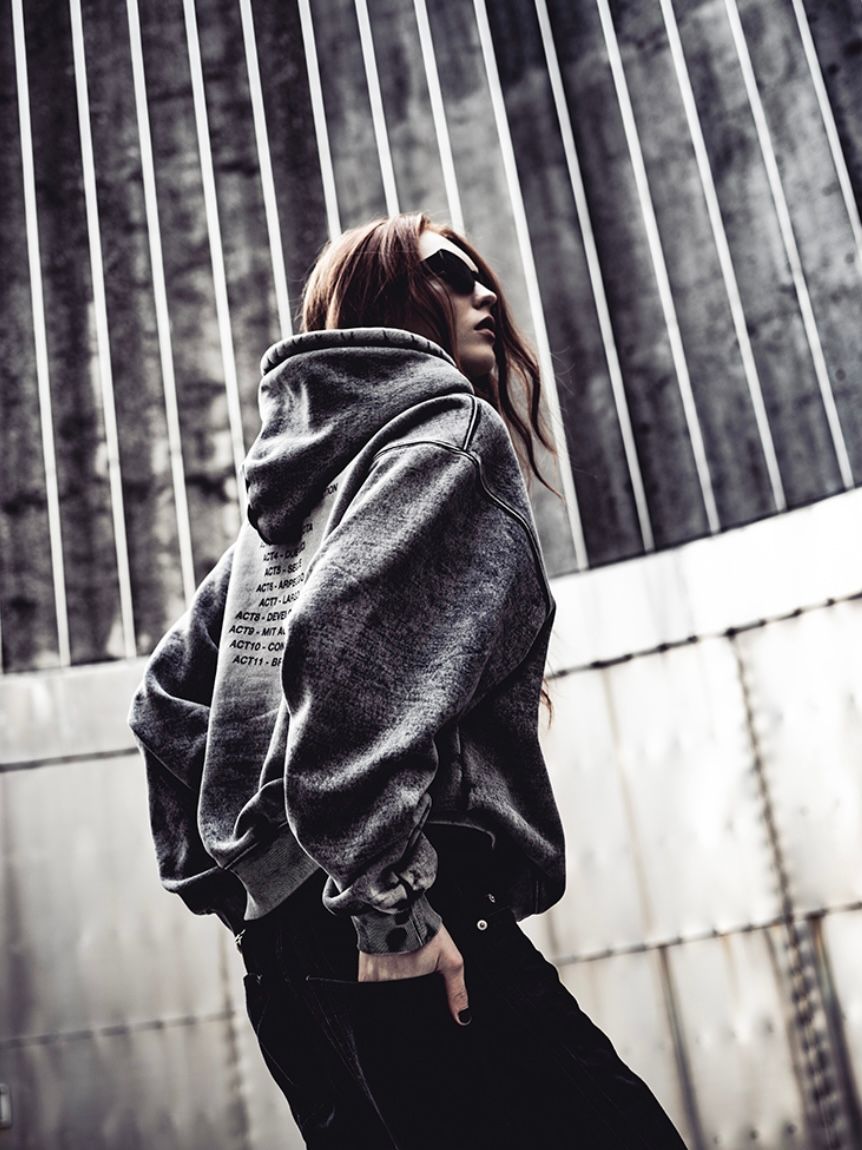【25SS】フェイデッド ブリーチ フーディー / FADED BLEACH HOODIE / アッシュ