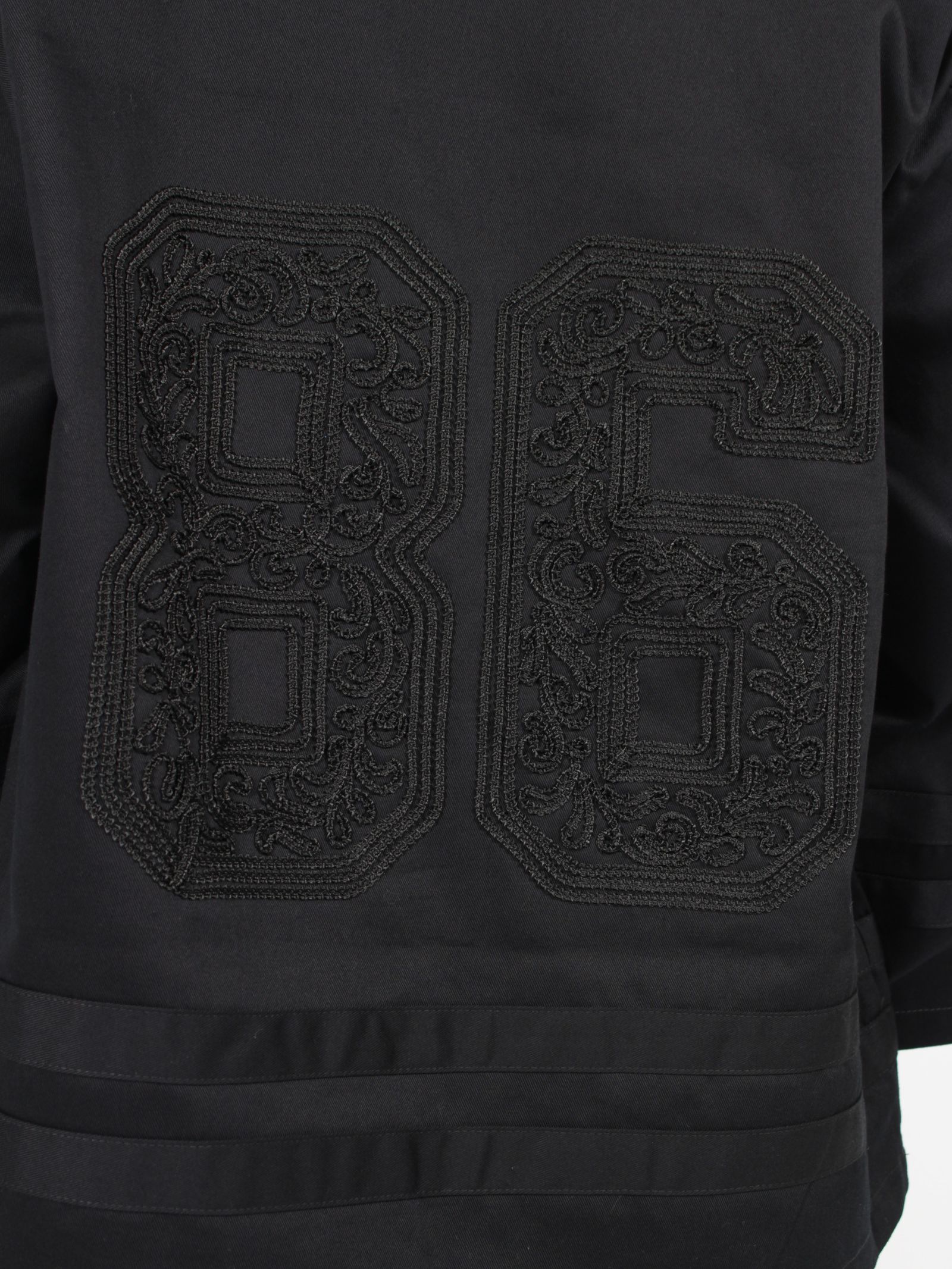 【24AW】コード 刺繍 ホッケー ゲーム 長袖 Tシャツ / CORD EMBROIDERED HOCKEY SHIRT / ブラック