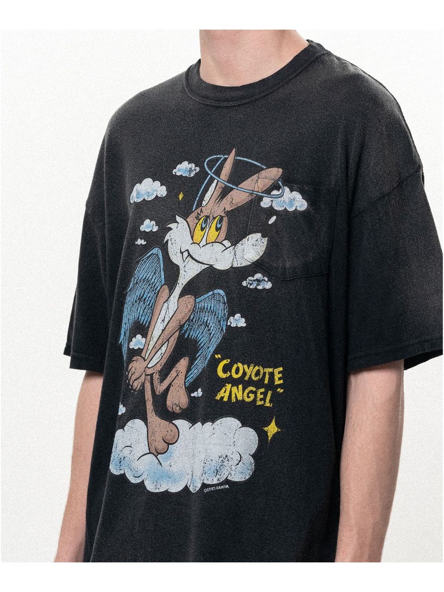 【26SS】”コヨーテ エンジェル”  ポケット Tシャツ / "COYOTE ANGEL" POCKET TEE / ブラック