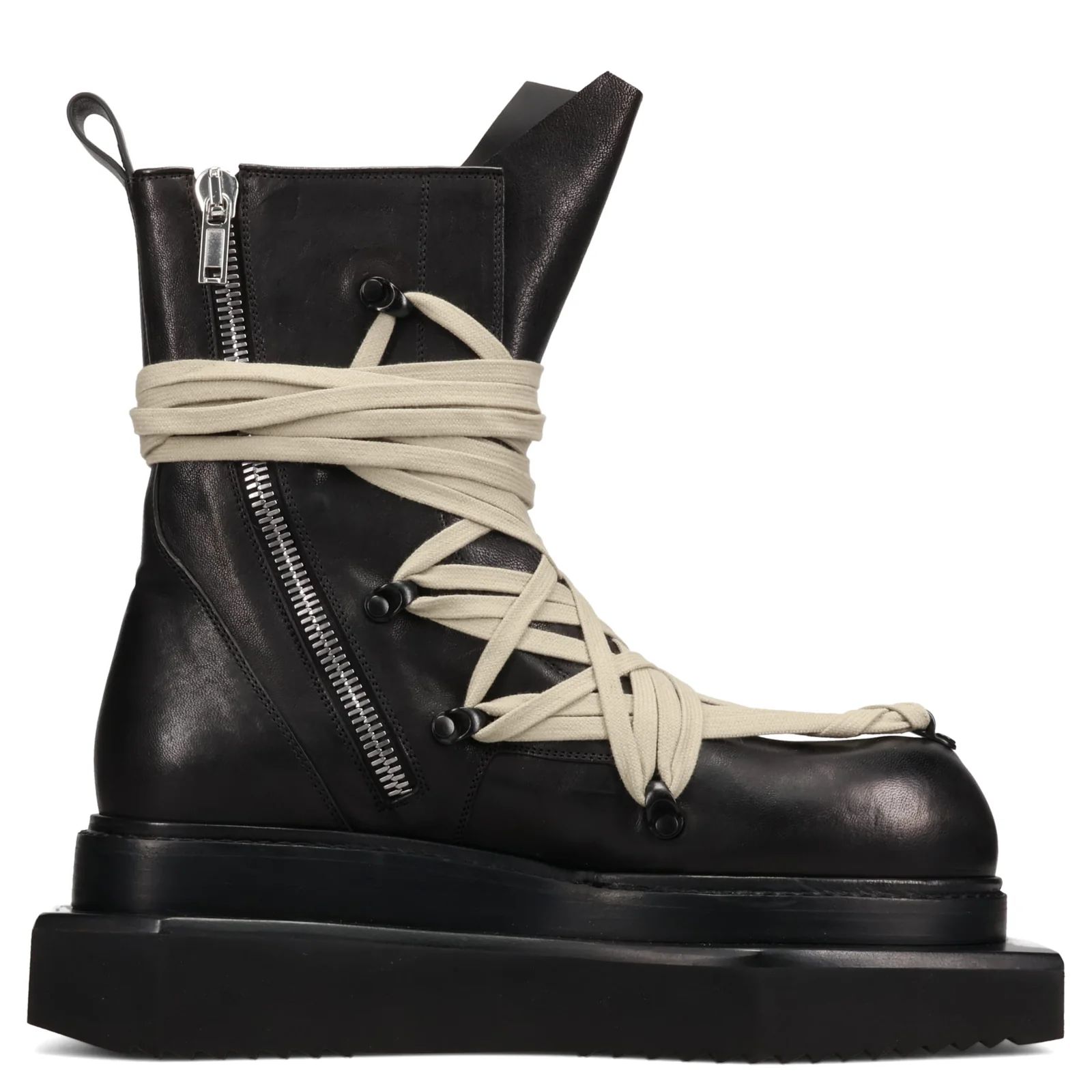 【RICK OWENS】サイクロプス ジッパー付きスパルタン サンダル Rick Owens Spartan 135mm プラットフォームサンダル | ブラック