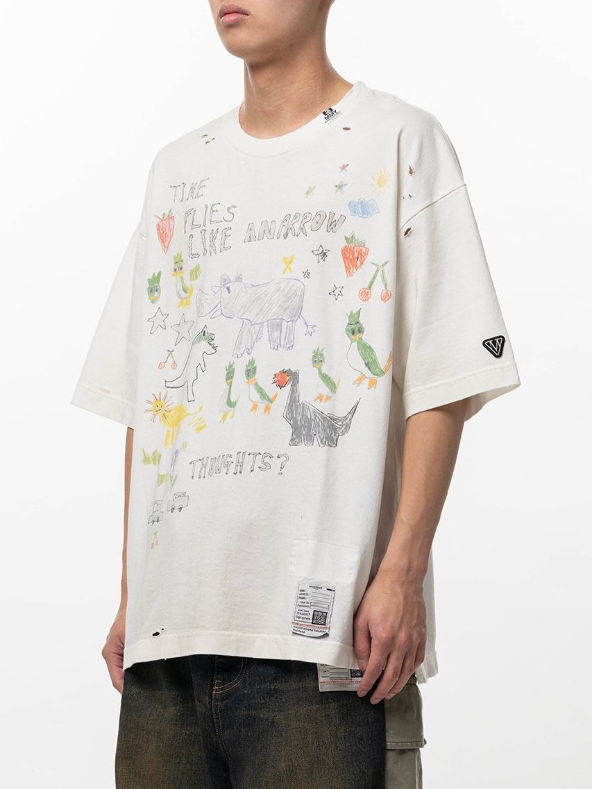 【26SS】キッズ ドゥードゥル Tシャツ  半袖 カットソー / KIDS DOODLE TEE / ホワイト