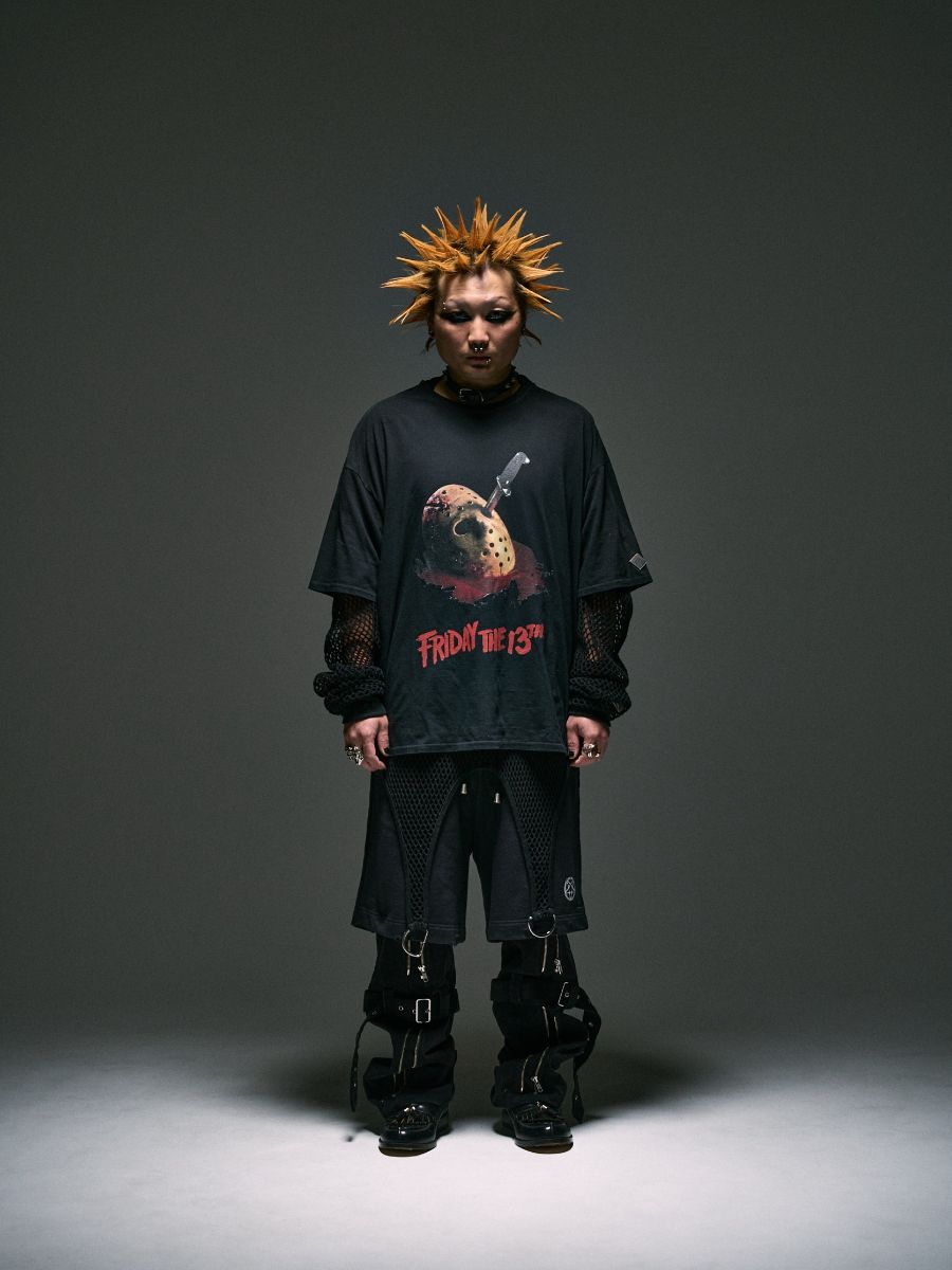 【13日の金曜日コラボ】ヴィンテージ エフェクト Tシャツ / x FRIDAY THE 13TH VINTAGE EFFECT T-SHIRT 01 / ブラック