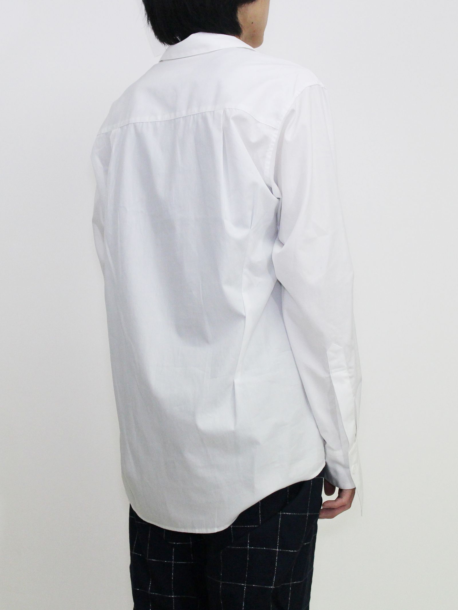 sulvam - オープンカラーシャツ / Broad open collar shirt / ホワイト