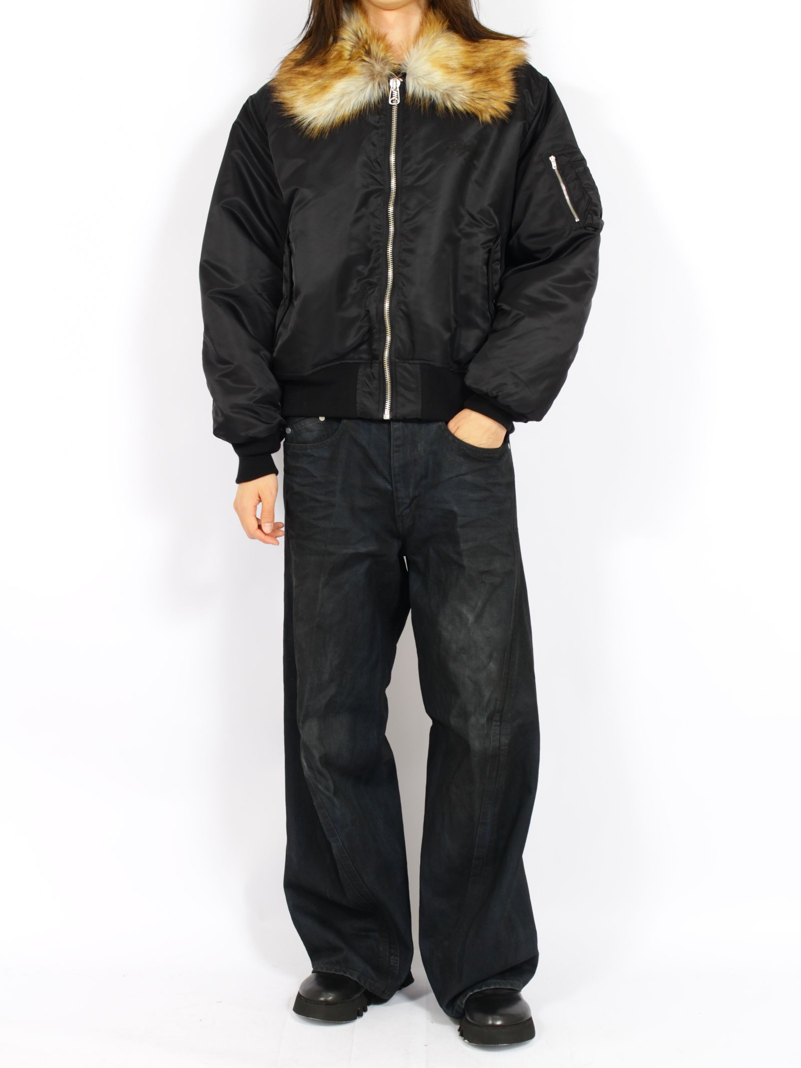 【26AW】 ファー フライト ジャケット / FUR FLIGHT JACKET / ブラック
