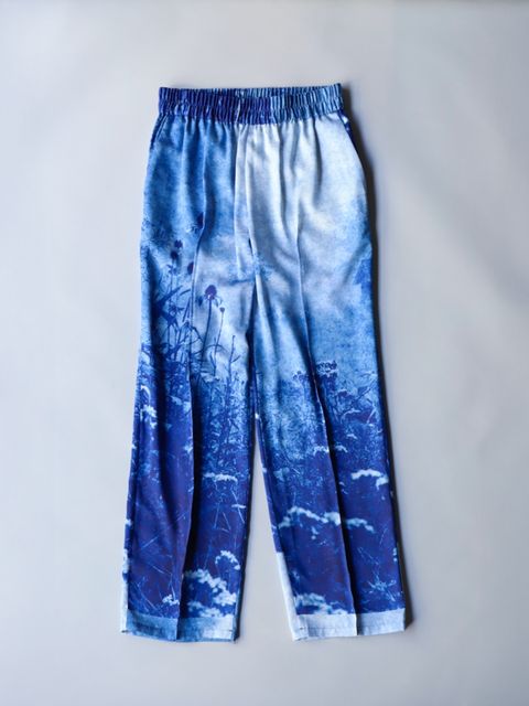 【26SS】ティム・バーバー フォトグラフ ピンタック トラウザーズ スラックス / Tim Barber Photograph Pin Tuck Trousers / ブルー