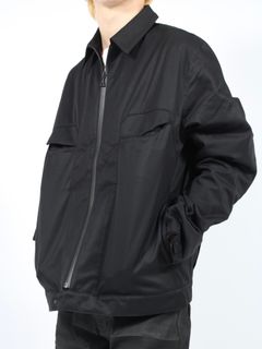 【24AW】パネル ハリントン コットン ジャケット / PANEL HARRINGTON JACKET COTTON / ブラック