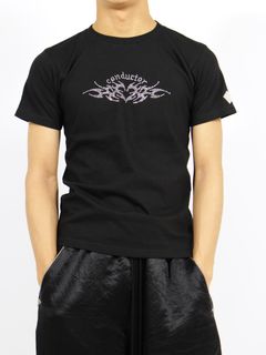 【26SS】ストーン デコレート ハート トライバル ミニ Tシャツ / STONE DECORATED HEART TRIBAL MINI T-SHIRT / ブラック