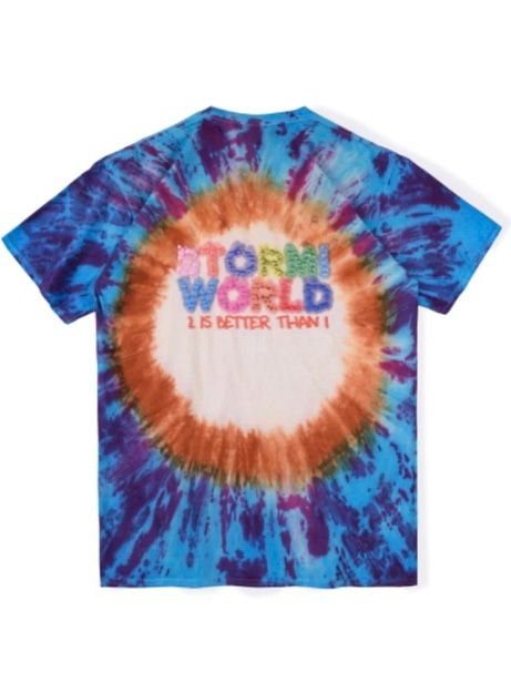 フロントプリント ウェザースマイル タイダイTシャツ / Stormi 2 Party Tee / ブルー × マルチカラー
