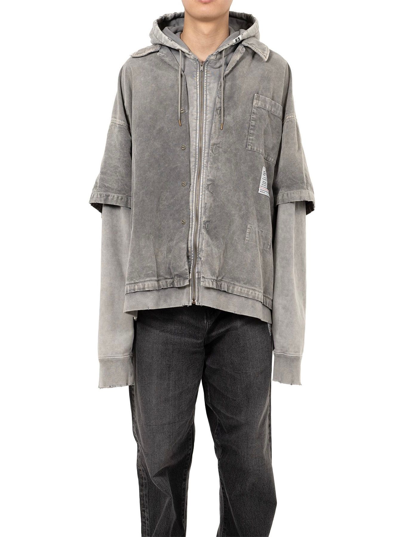 【25AW】レイヤード コーデュロイ シャツ / LAYERED CORDUROY SHIRT / グレー