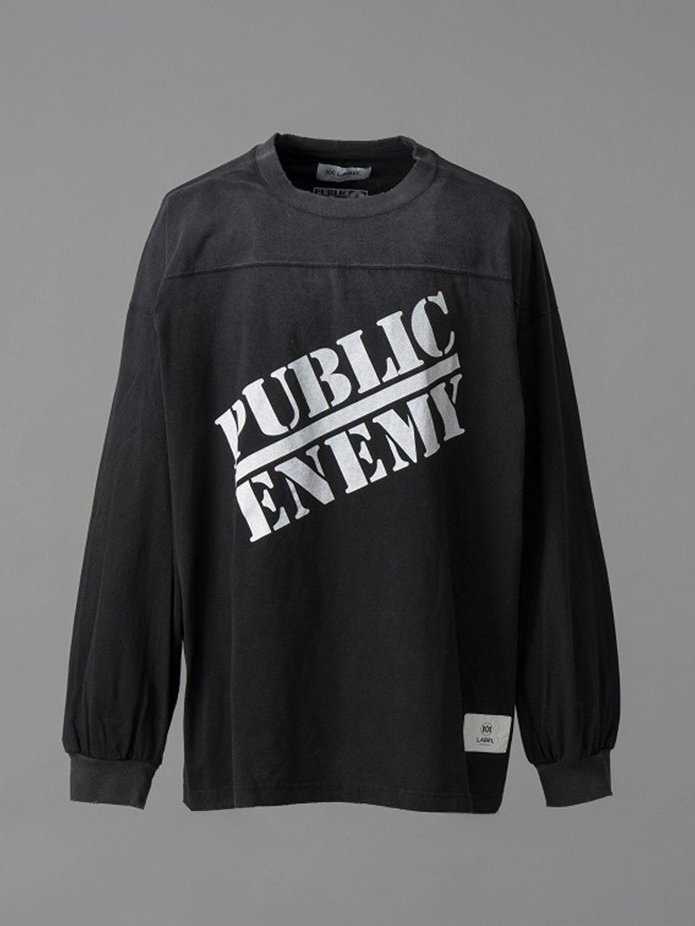パブリック エネミー オーバーサイズ ロングスリーブ Tシャツ / PUBLIC ENEMY PRIME-OVER L/S T-SHIRT #1 / ブラック