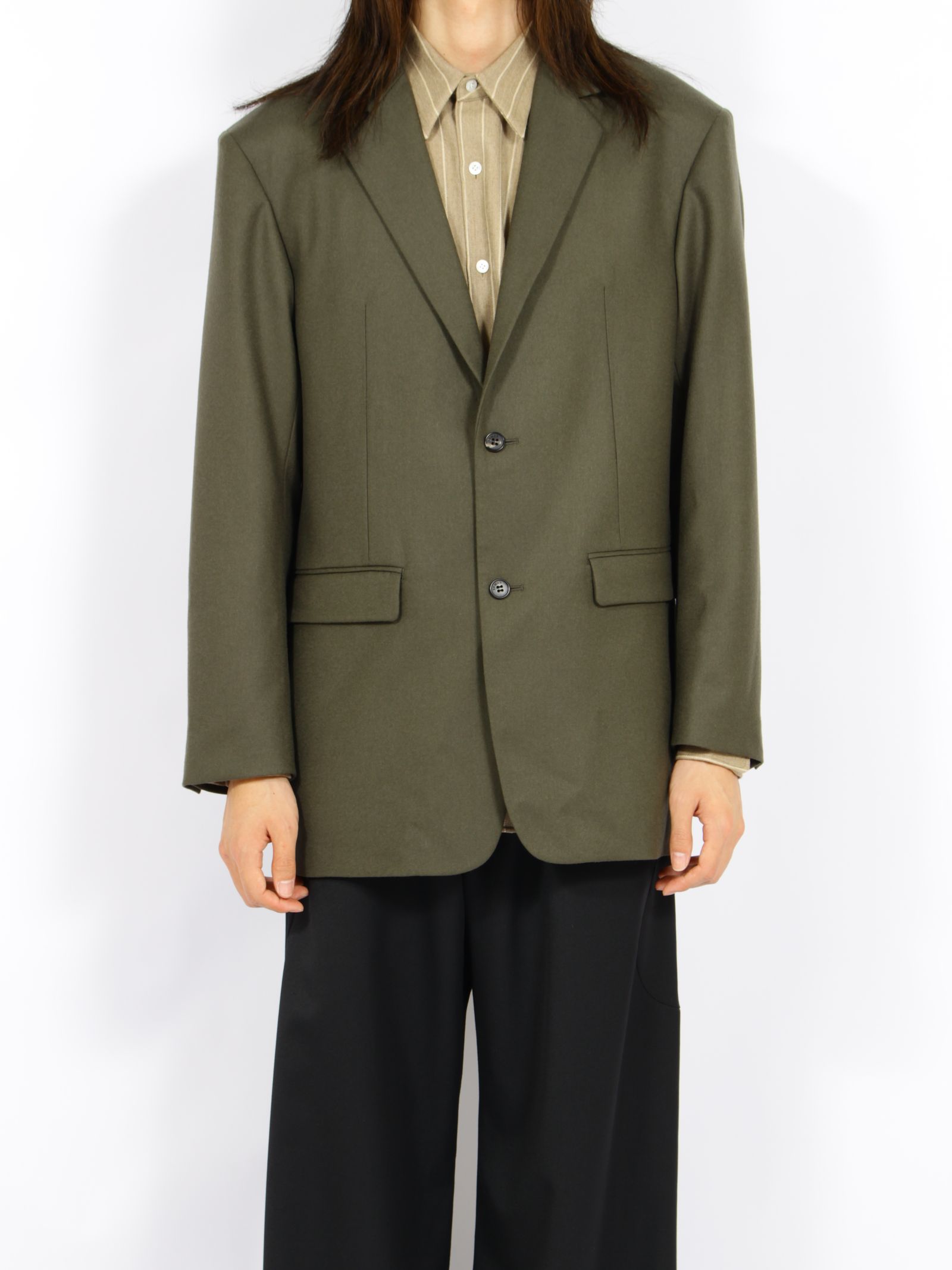 【26AW】 ウール テーラード ジャケット / WOOL TAILORED JACKET / グリーン