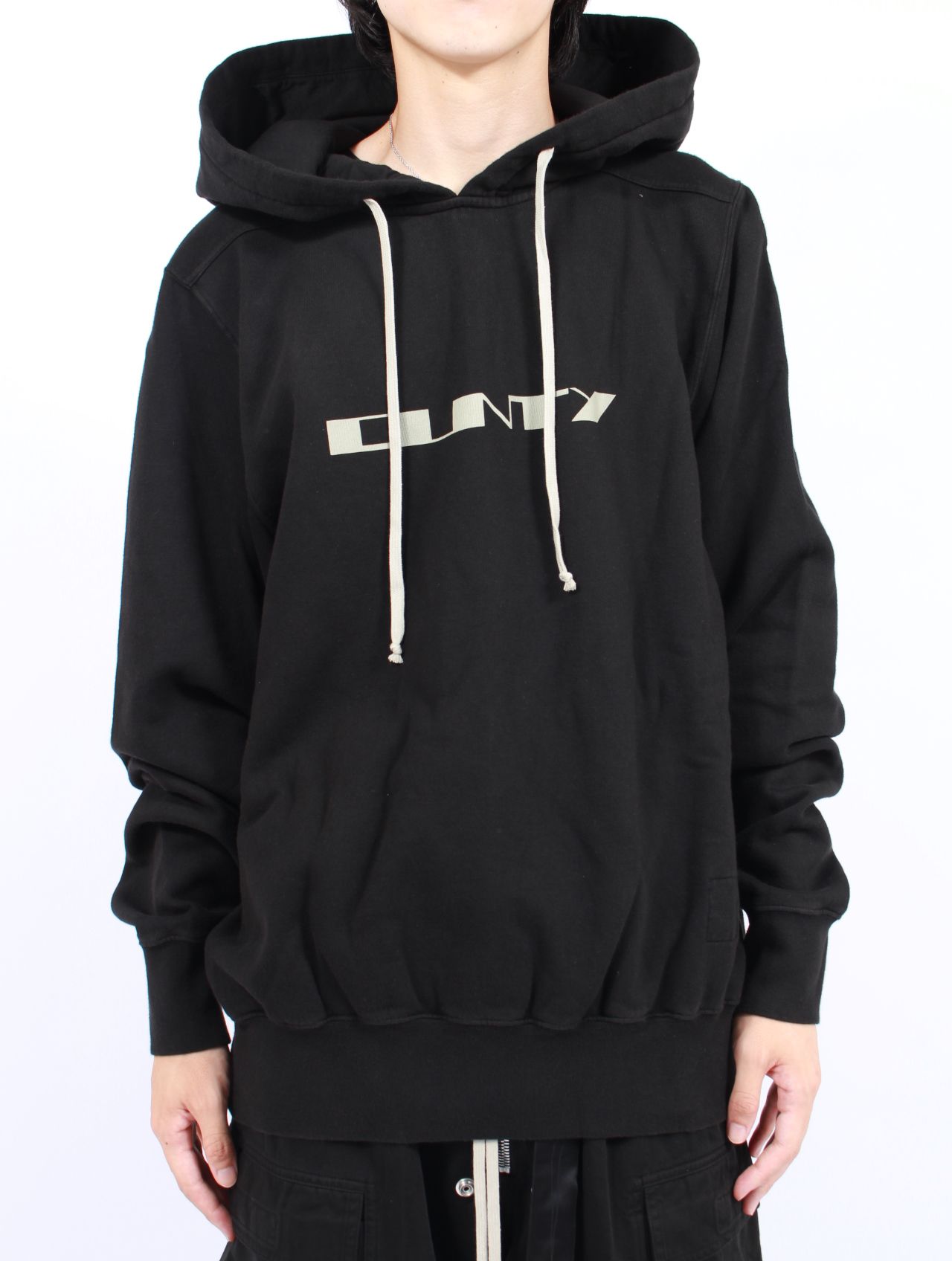 【25AW】オーバーサイズド フーディー パーカー / OVERSIZED HOODIE / ブラック × パール
