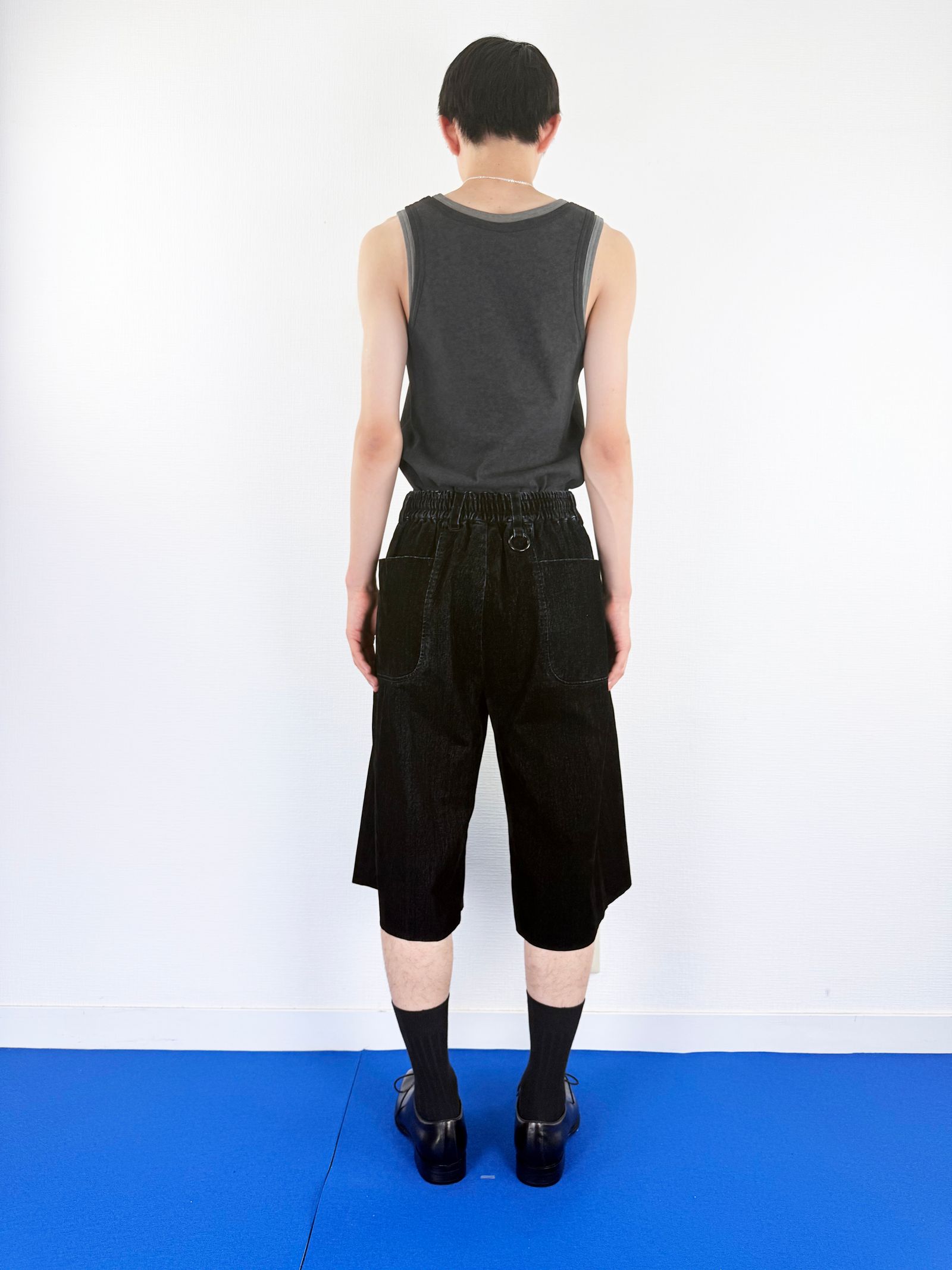 【26SS】 カバード デニム ショート トラウザー / COVERD DENIM SHORT TROUSERS / ブラック