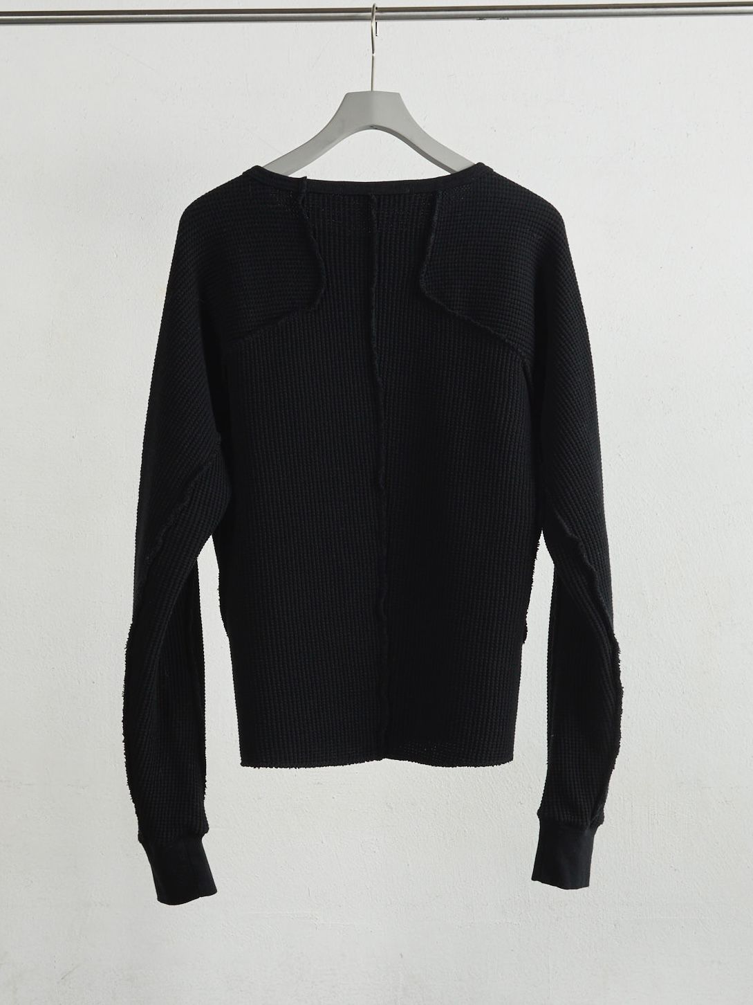 【25AW】 ワッフル サーマル ロングスリーブ 長袖 Tシャツ / WAFFLE THERMAL LONG SLEEVE T‑SHIRT / BLACK(ブラック)
