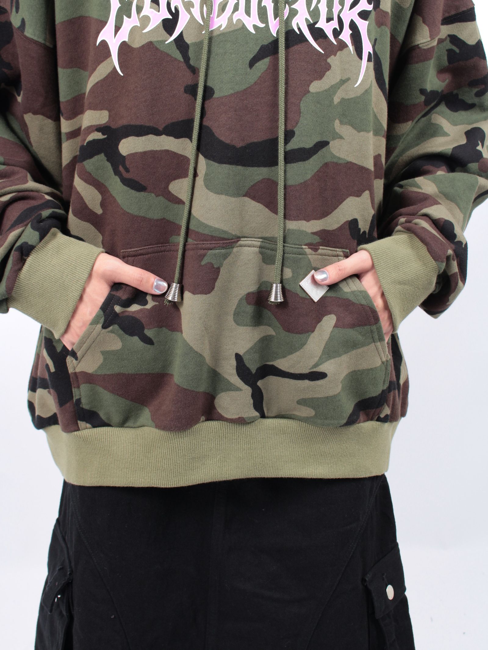 【24AW】カモフラージュ スウェット フーディー / CAMOUFLAGE HOODED SWEATER / オリーブ