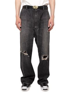 【24AW】デニム ワイド パンツ / DENIM WIDE PANTS / ブラック