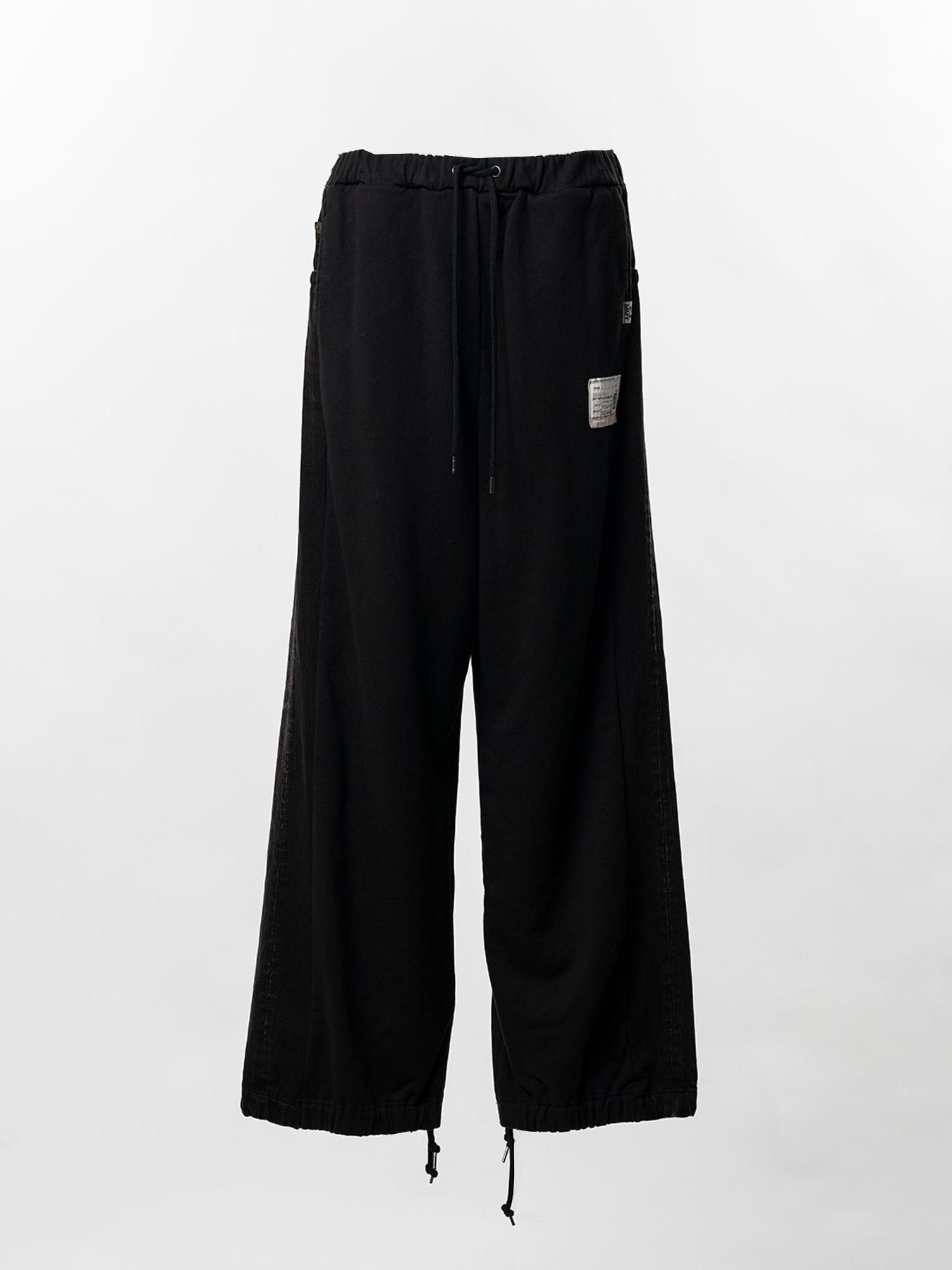 【26AW】コンバインド デニム × スウェット パンツ / COMBINED DENIM×SWEAT PT / ブラック