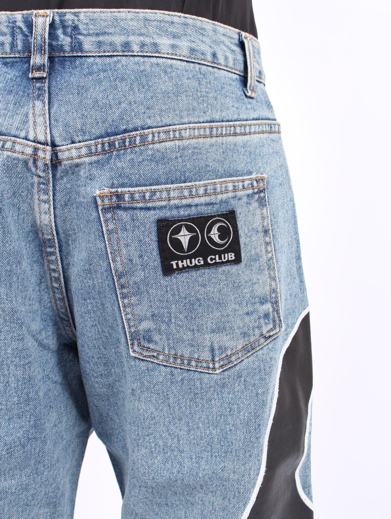 【25AW】TC レザー ウォッシング デニム パンツ / TC WASHING DENIM PANTS / ブルー