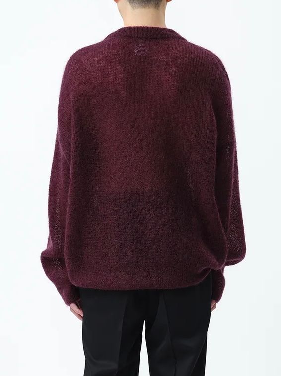 【24AW】モヘア ローゲージ ニット / MOHAIR LOW GAUGE P/O KNIT .12 / ボルドー