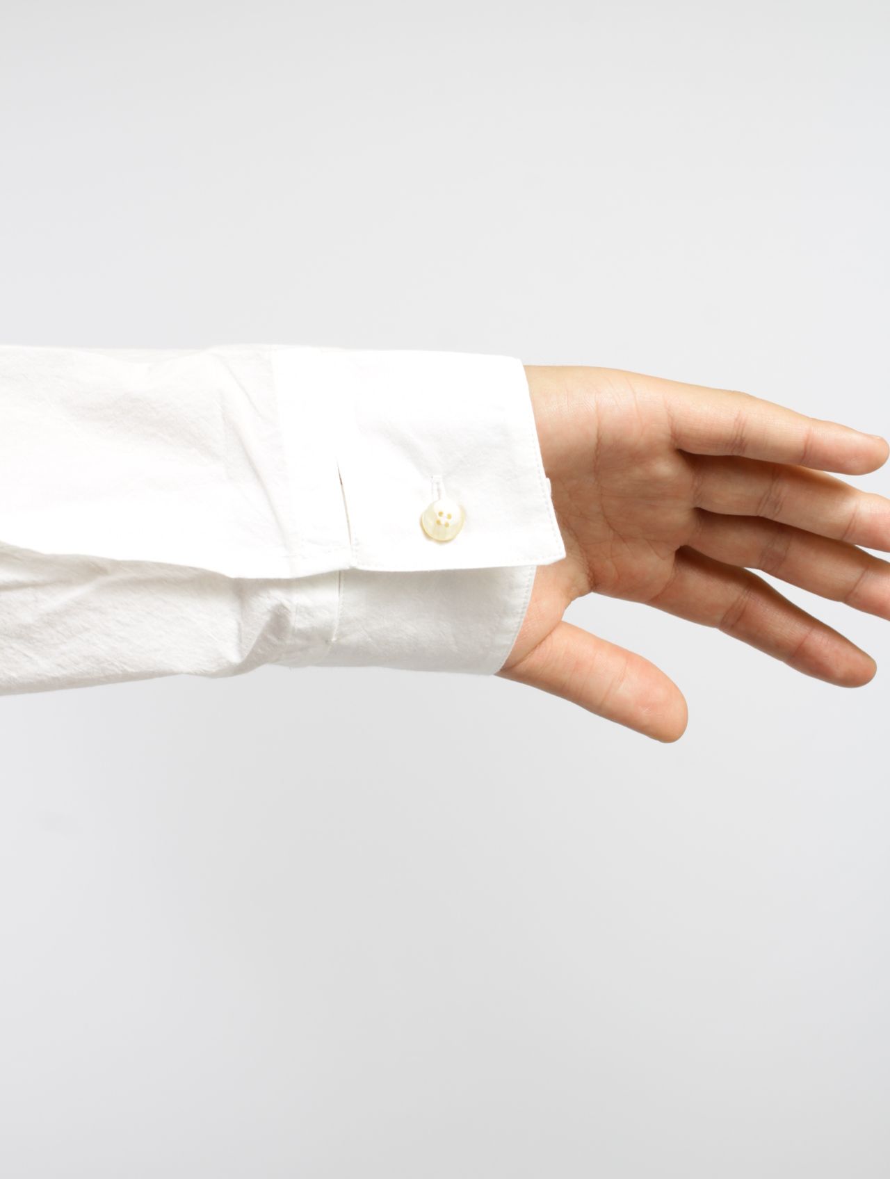 【25SS】ハンドステッチ ヘム ボンバー リラックス フィット シャツ / HAND-STITCHED HEM BORDER  RELAXED FIT SHIRT / ホワイト