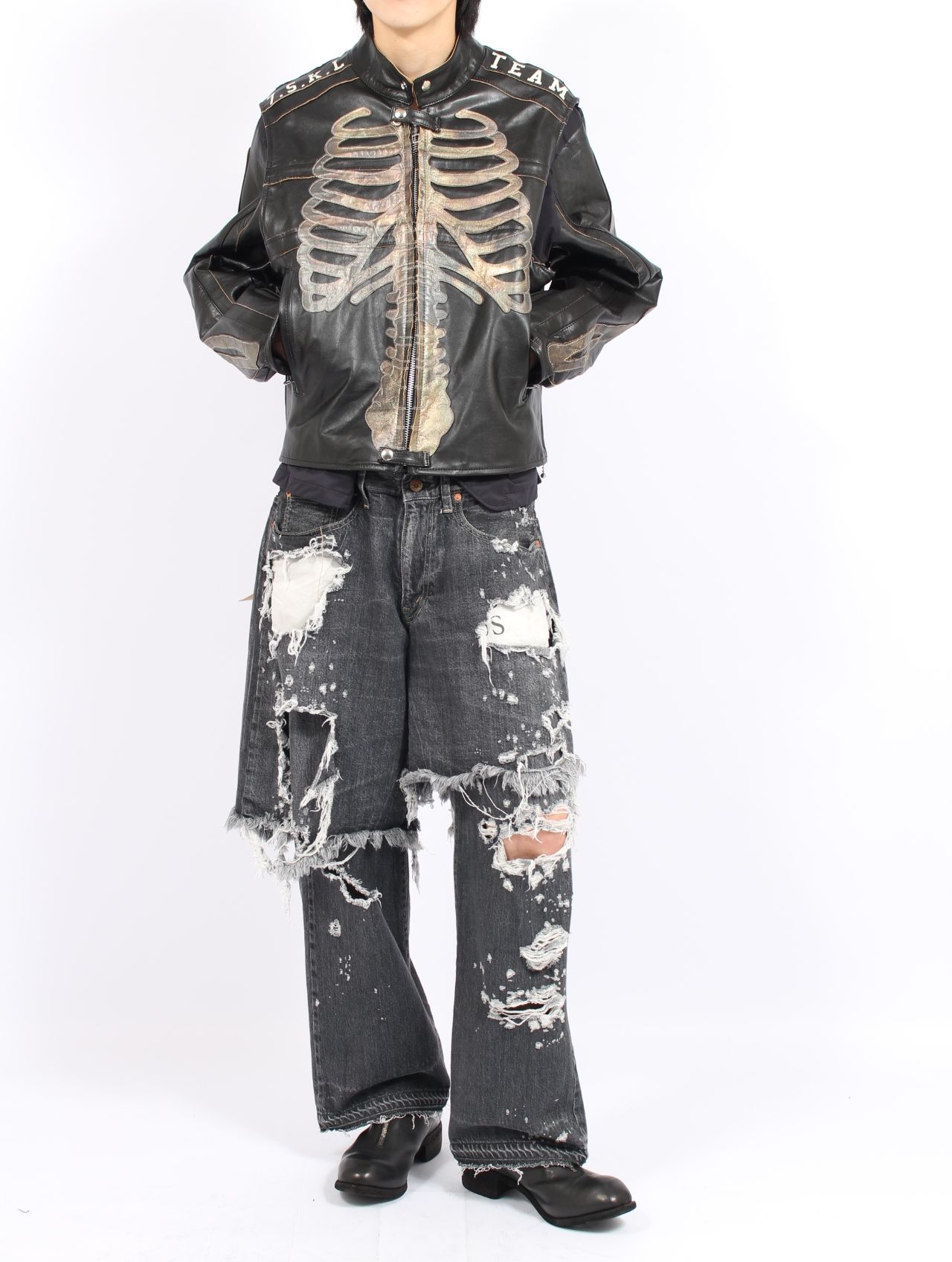 【25AW】ボーン デタッチャブル レーサー ライダース / DETACHABLE RACER RIDERS Ver, BONE / ブラック