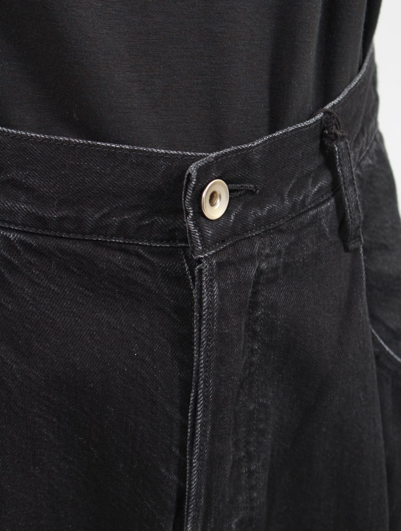 【25SS】ドレープ ポケット ウォッシュド デニム パンツ / DRAPE POCKET WASHED DENIM PANTS / ウォッシュブラック