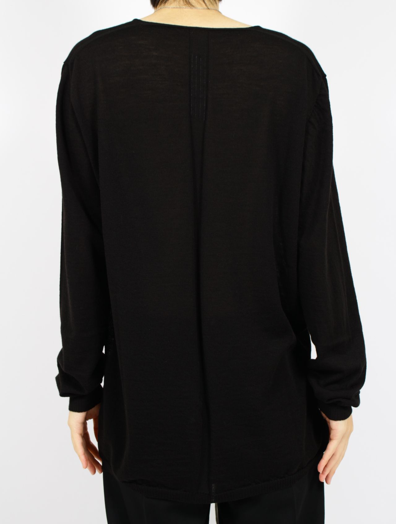 【26SS】オーバーサイズ エクストリーム Vネック ニット / OVERSIZED EXTREME V NECK / ブラック