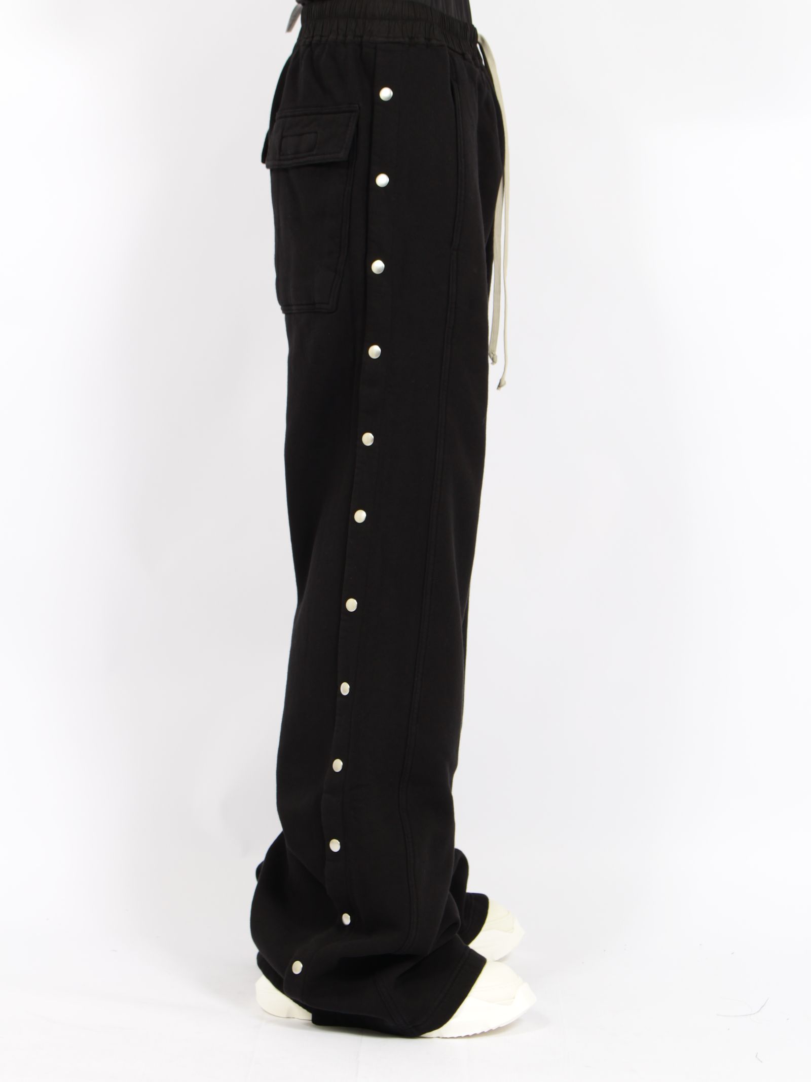 【26AW】ワイド プッシャー パンツ スウェット素材 サイドスナップボタン / WIDE PUSHER PANTS / ブラック