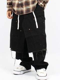 【25SS】ボロダック ペインター ラップスカート / BORO DUCK PAINTER WRAP SKIRT / ブラック