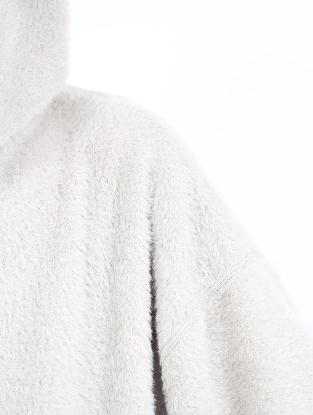 【25AW】テディベア フーデッド セーター シャギー ジップアップ パーカー / TEDDY BEAR HOODED SWEATER / ミント