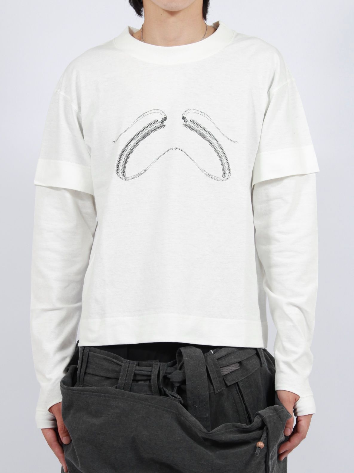 【25AW】25 ロングスリーブ Tシャツ / 25 LS TEE (×Jinjinneedle) / ホワイト