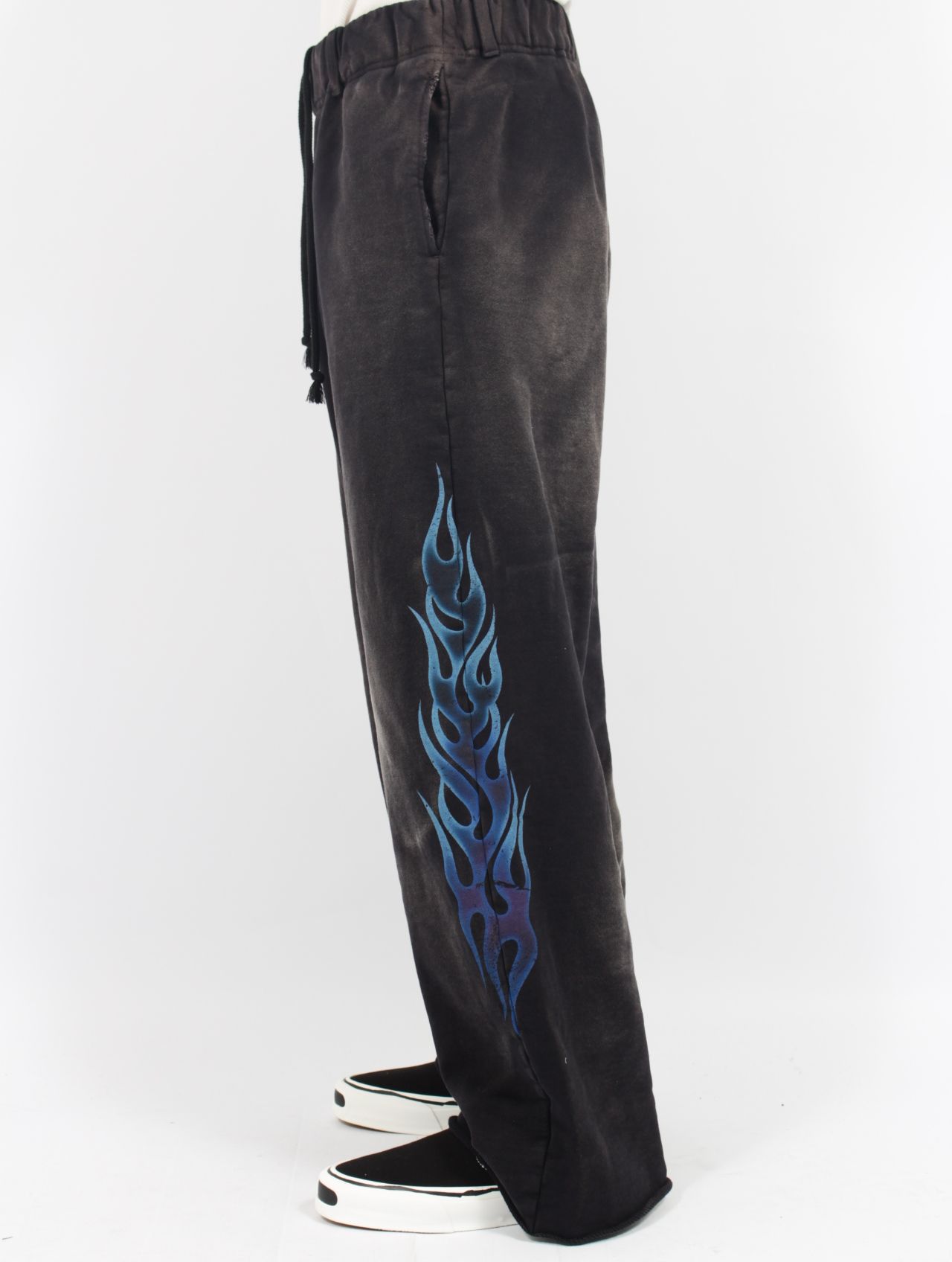 【25SS】"ファイア" ディストレスト スウェットパンツ / “FIRE” DISTRESSED SWEAT PANTS / ブラック