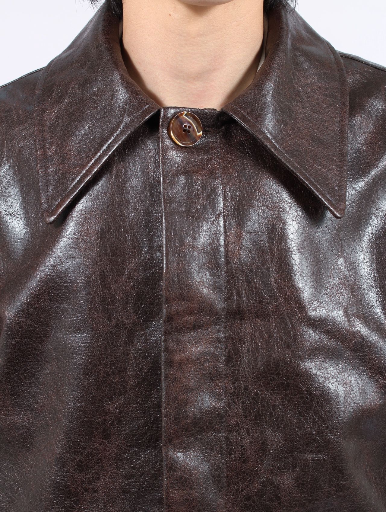 【25AW】 ヴィーガン レザー キーン ジャケット / KEANE JACKET / ダークテック（ブラウン）