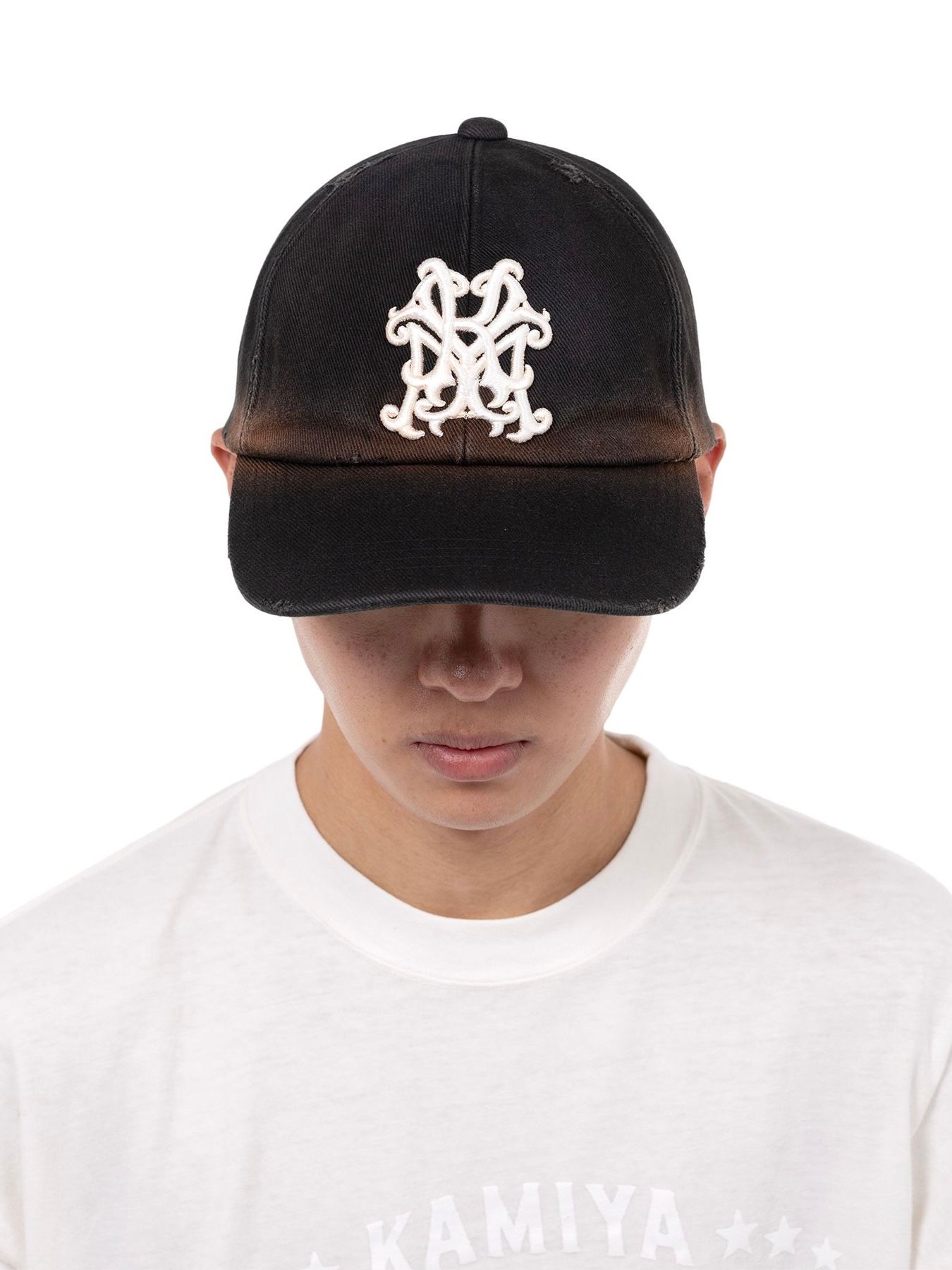 【25SS】"カミヤ" ディストレスド キャップ / “KMY”DISTRESSED CAP / ブラック