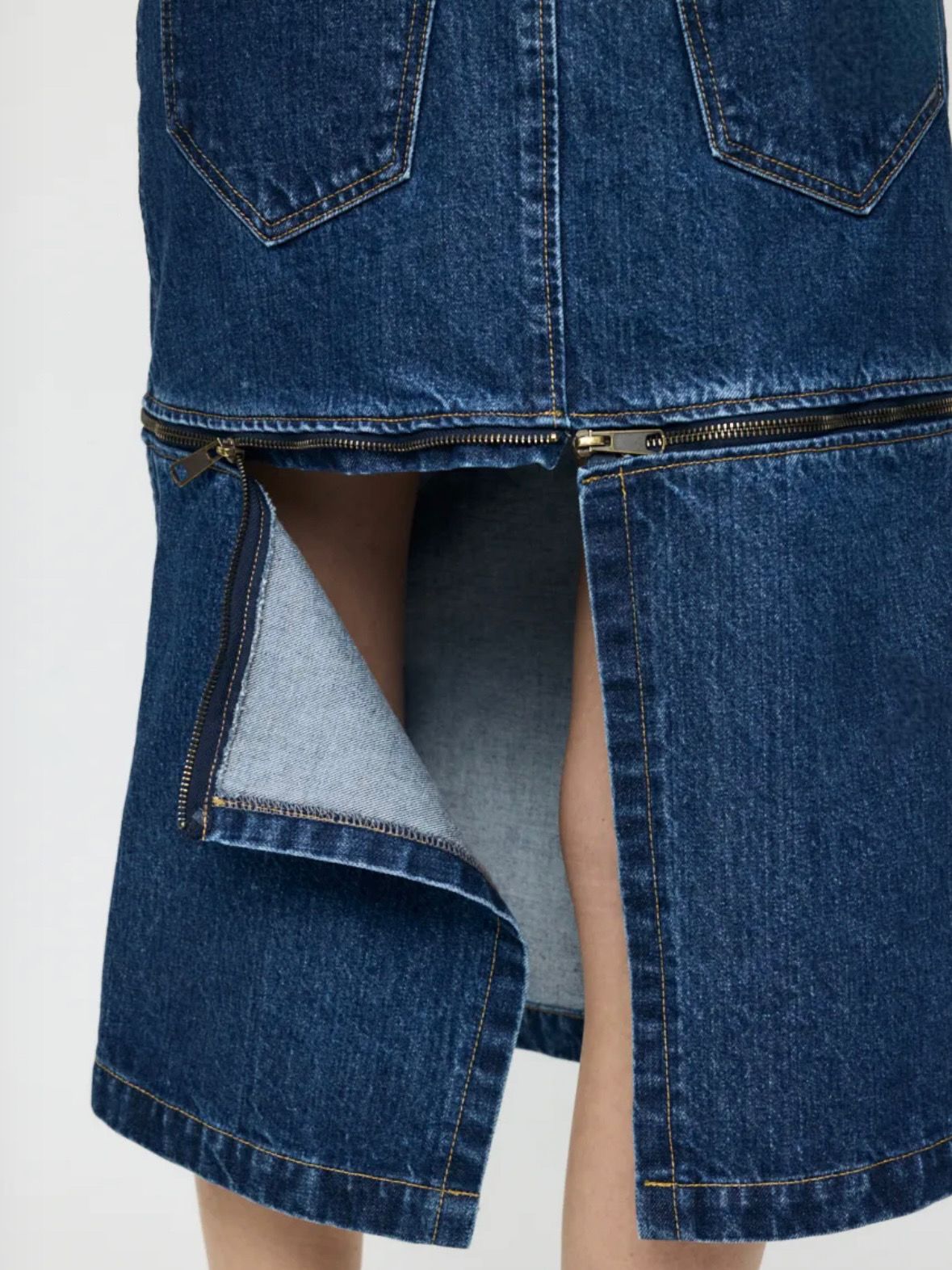 【26SS】ジップデザイン デニム スカート / VQ DENIM SKIRT / ブルー