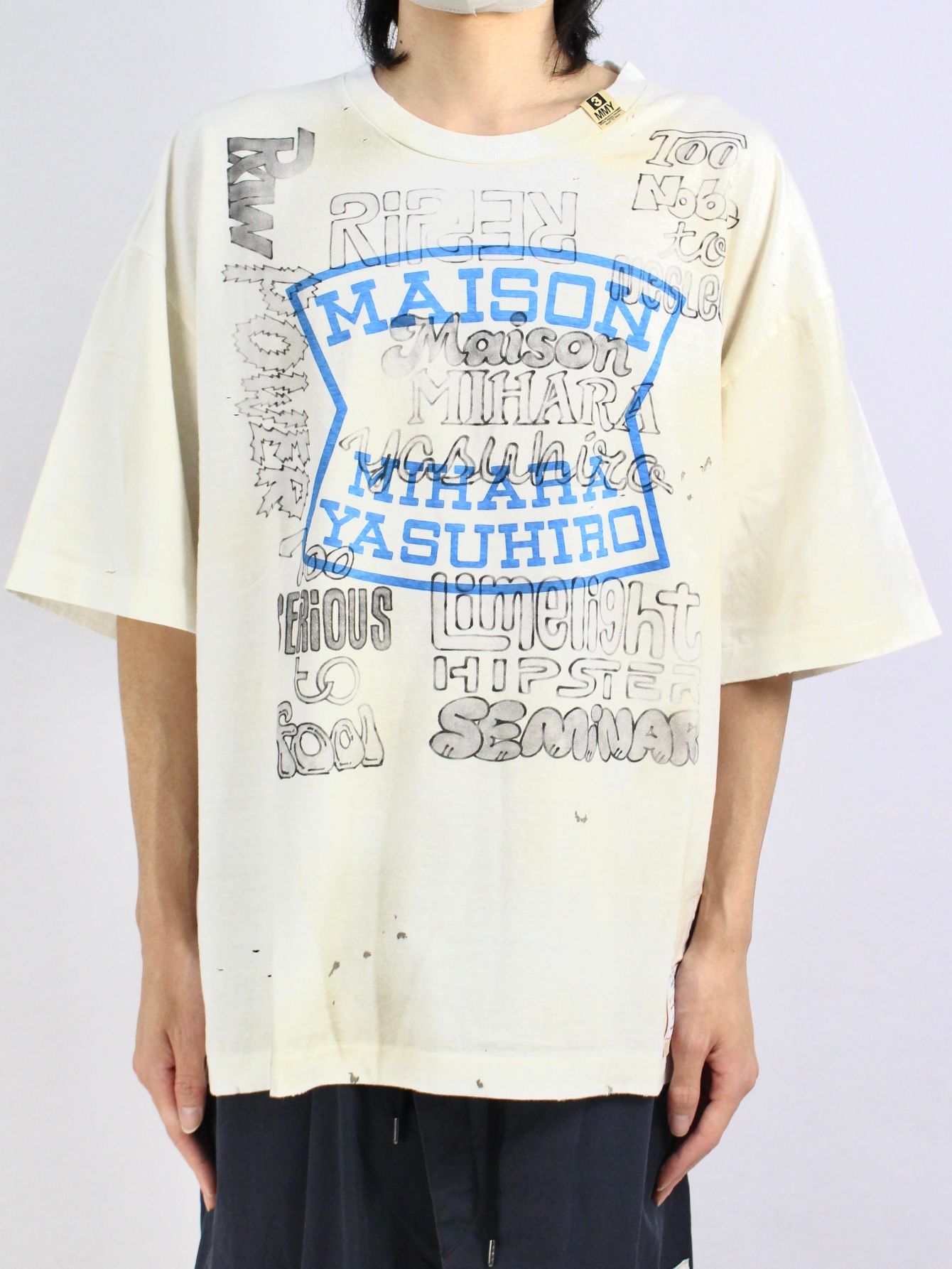 Maison MIHARA YASUHIRO / ディストレスト Tシャツ 白-