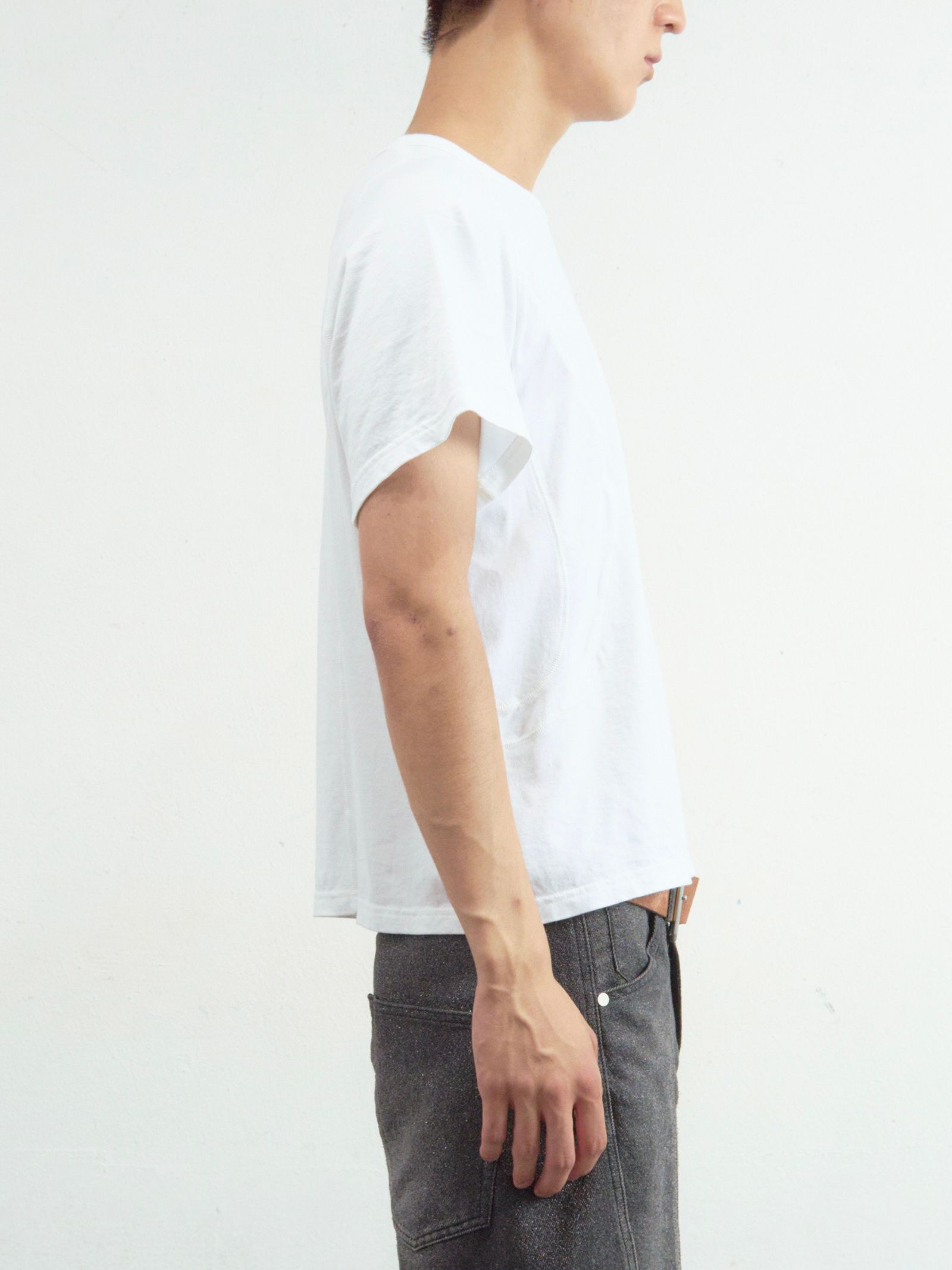 【26SS】 パネルド ハーフスリーブ Tシャツ / PANELLED HALF SLEEVE T-SHIRT / WHITE (ホワイト)