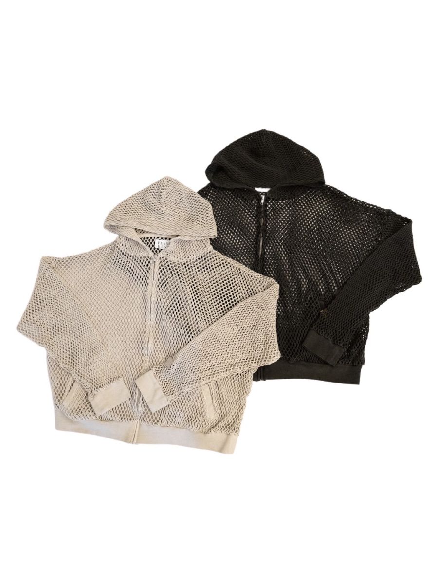 【26AW】コットン メッシュ フル ジップ フーディー / COTTON MESH FULL ZIP HOODIE / IVORY(ベージュ)