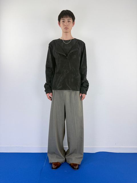 【26SS】 レイヤード ヘンリー ロング スリーブ カットソー / LAYERED HENLY LONG SLEEVES / ブラック