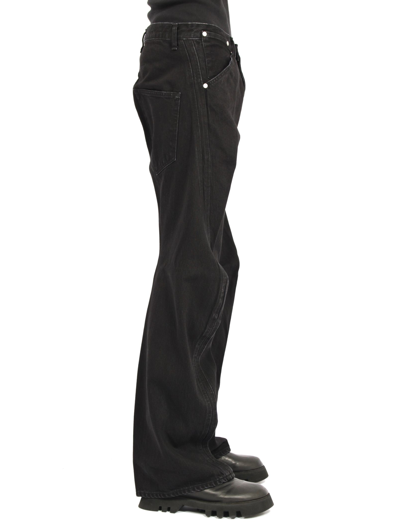 3D ツイステッド ジーンズ デニム パンツ / 3D TWISTED JEANS / FADED BLACK(ブラック)