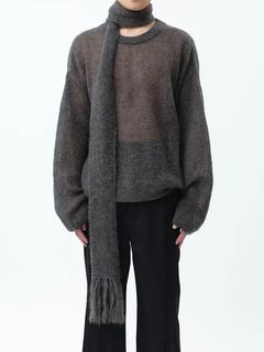 【24AW】モヘア ローゲージ ニット / MOHAIR LOW GAUGE P/O KNIT .12 / チャコール