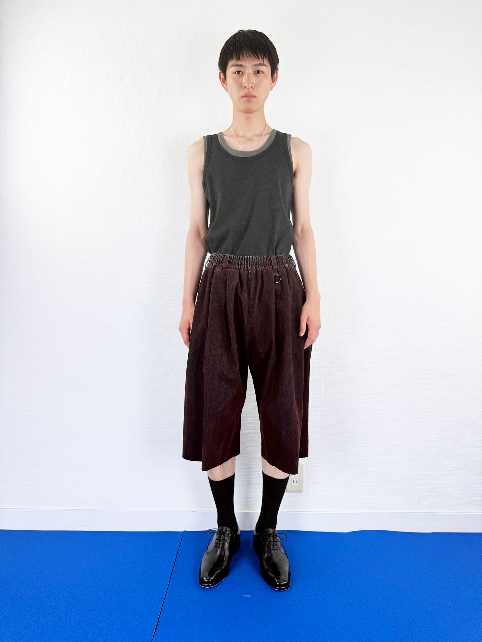 【26SS】 カバード デニム ショート トラウザー / COVERD DENIM SHORT TROUSERS / ブラウン