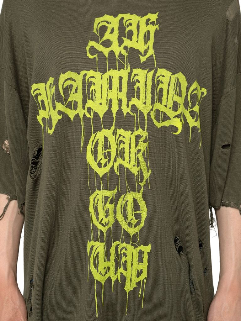 KAMIYA - 【24SS】プリンテッド ニット Tシャツ / PRINTED KNIT TEE  