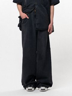 【26SS】テンセル デニム ワイド パンツ / TENCEL DENIM WIDE DENIM PANTS / ブラック