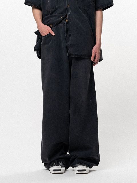 【26SS】テンセル デニム ワイド パンツ / TENCEL DENIM WIDE DENIM PANTS / ブラック